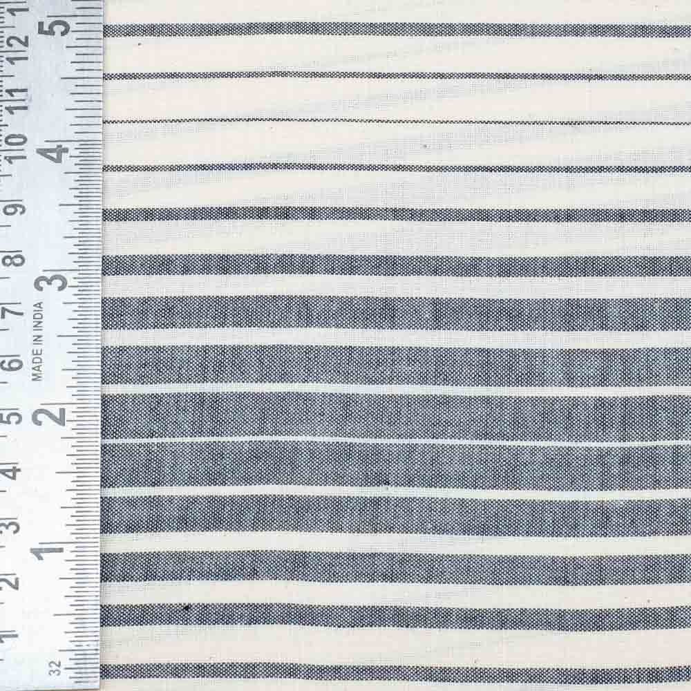 STRIPE BLACK & CREAM PURE COTTON 95 GSM HANDWOVEN FABRIC