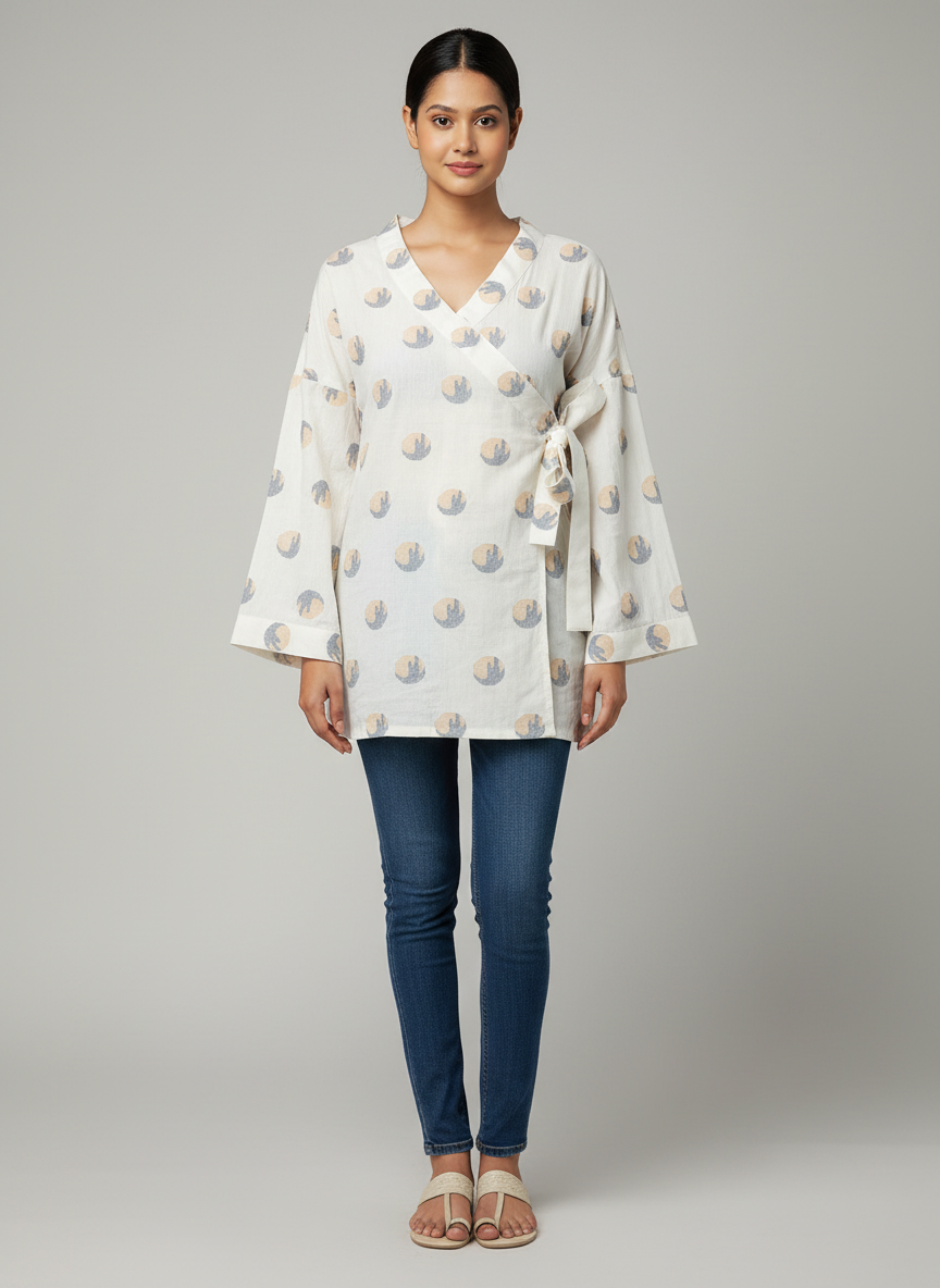 Kimono top with tie