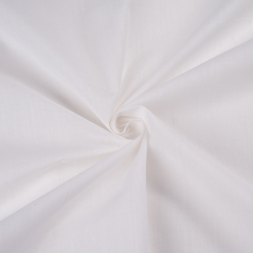 White bleached Khadi cotton fabric, perfect for versatile crafting and custom designs.