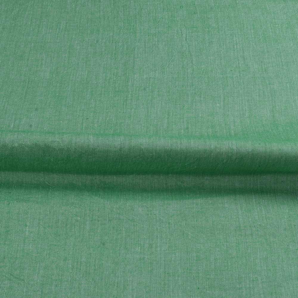 PLAIN GREEN PURE COTTON 74 GSM HANDWOVEN FABRIC 24