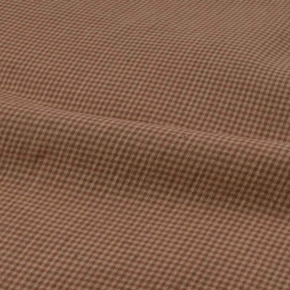 CHECK BROWN PURE COTTON 100 GSM HANDWOVEN FABRIC 340