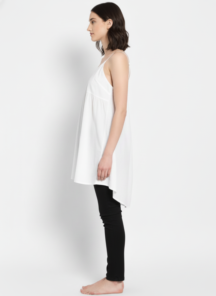 Spaghetti Sleeves Long Cut Top