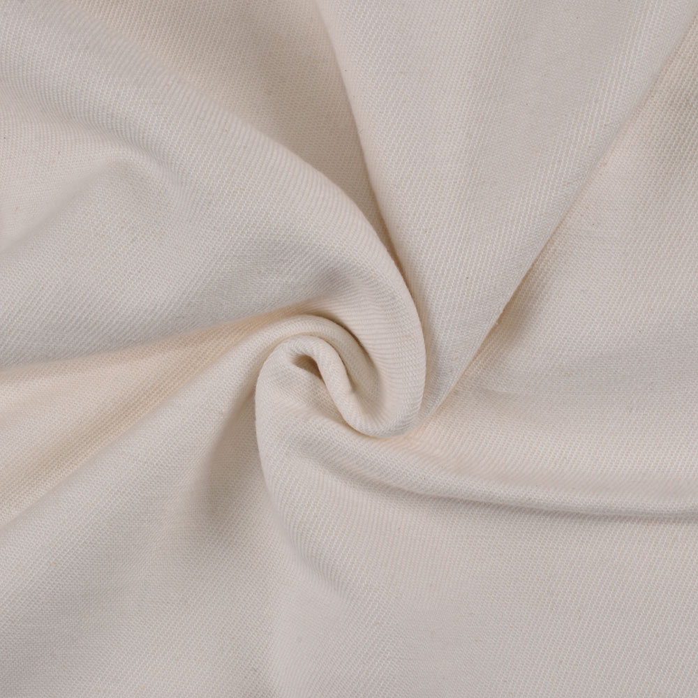 Solid Twill Calico Off White Khadi Cotton 284 GSM Handwoven Fabric