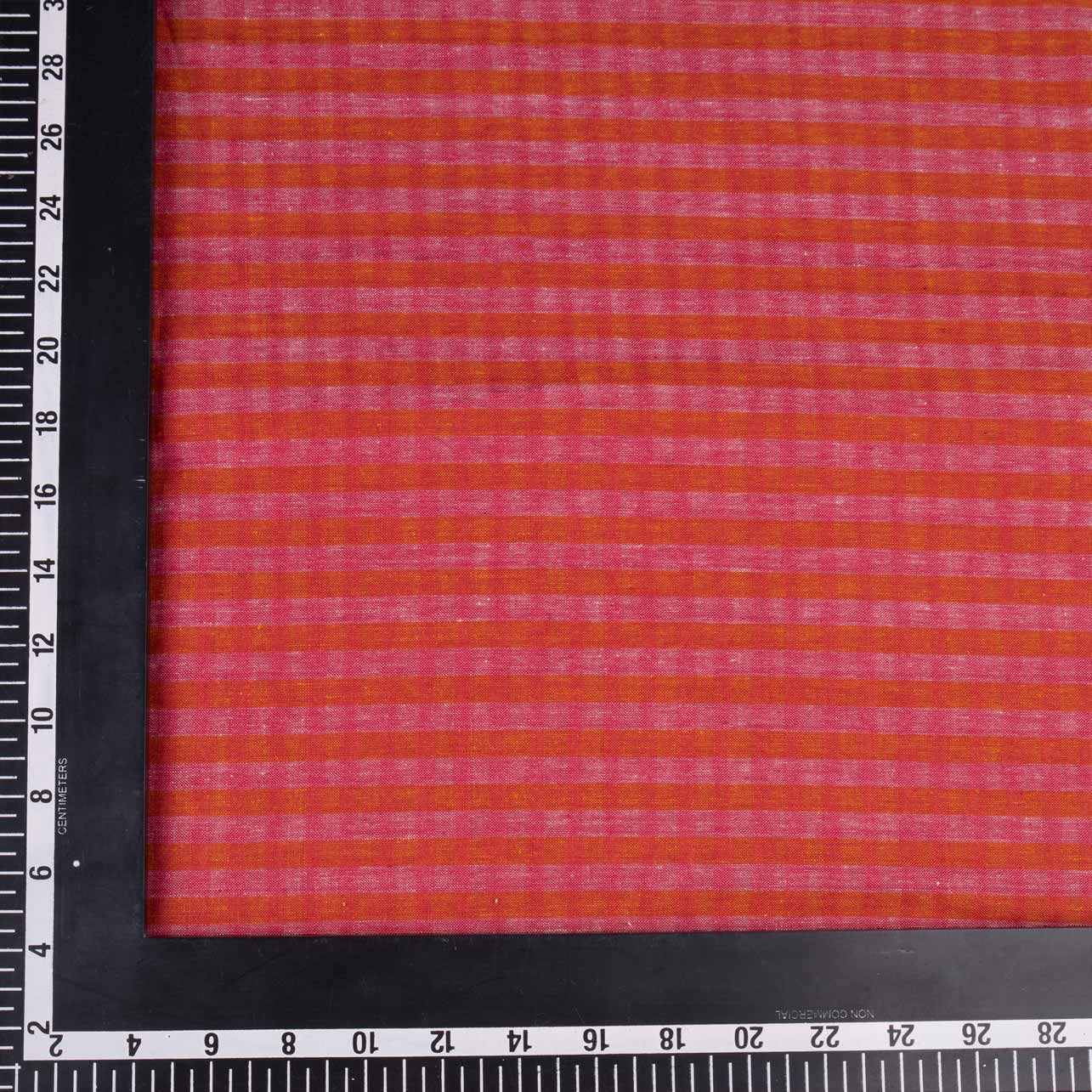 STRIPE RED PURE COTTON 90 GSM HANDWOVEN FABRIC