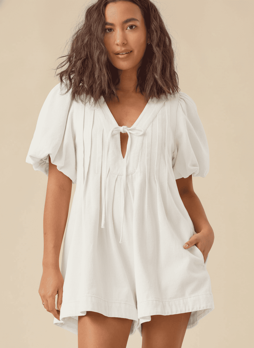 Relaxed Romper With Tucks