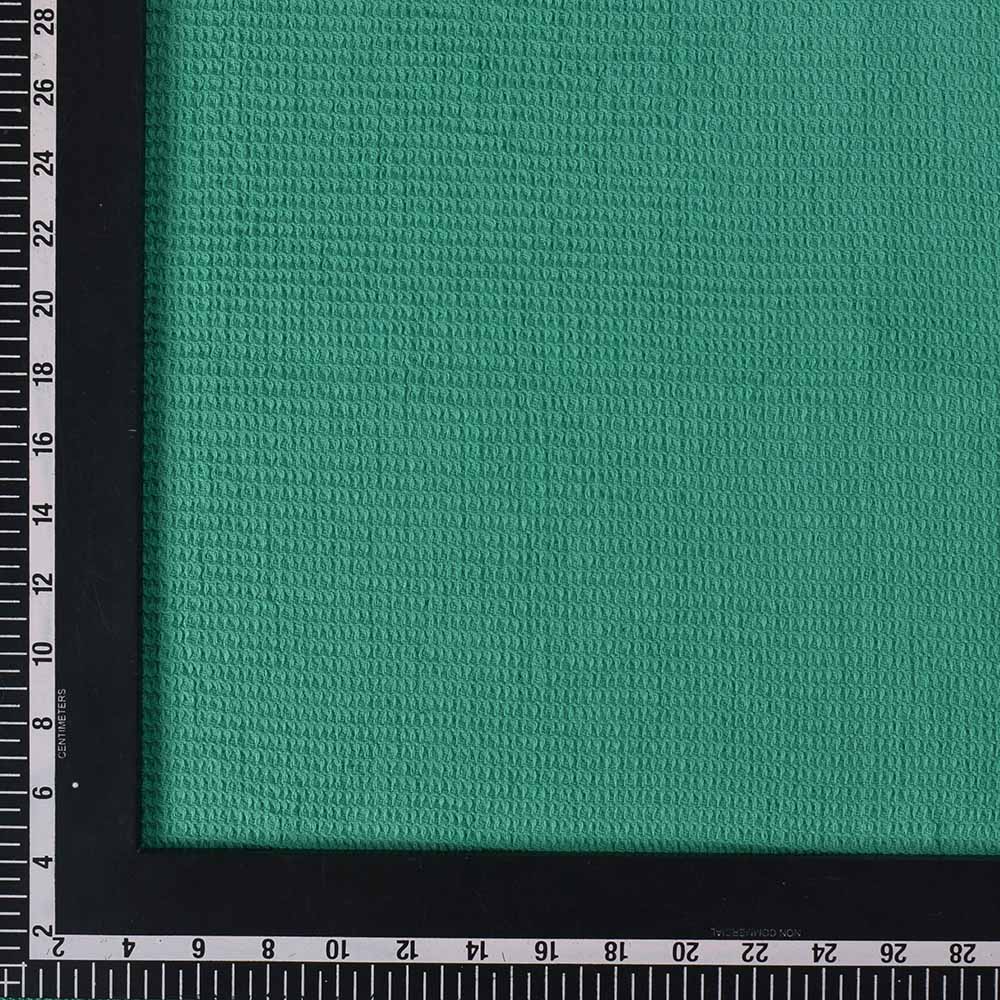 SEA GREEN HONEYCOMB WEAVE PURE COTTON 122 GSM HANDWOVEN FABRIC