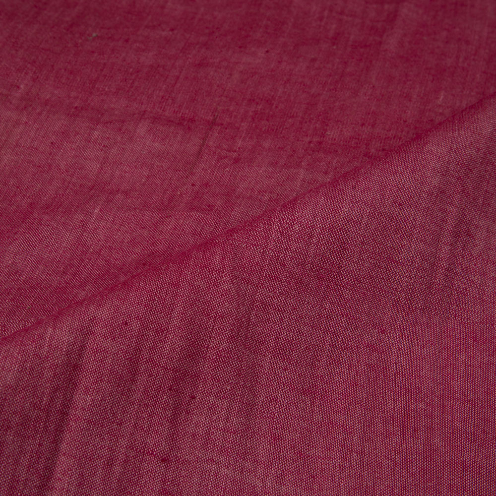 PLAIN DEEP PLUM PURE COTTON 92 GSM HANDWOVEN FABRIC