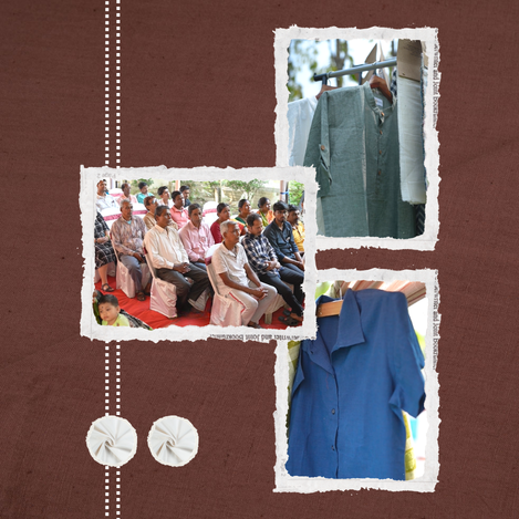 Group of artisans at textile event highlighting people-first approach in sustainable handloom production