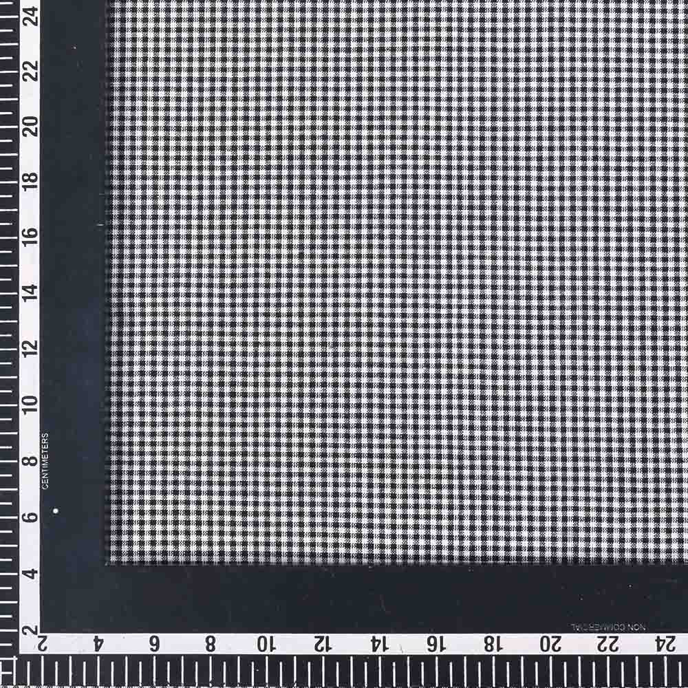 CHECK BLACK WHITE PURE COTTON 102 GSM HANDWOVEN FABRIC 432