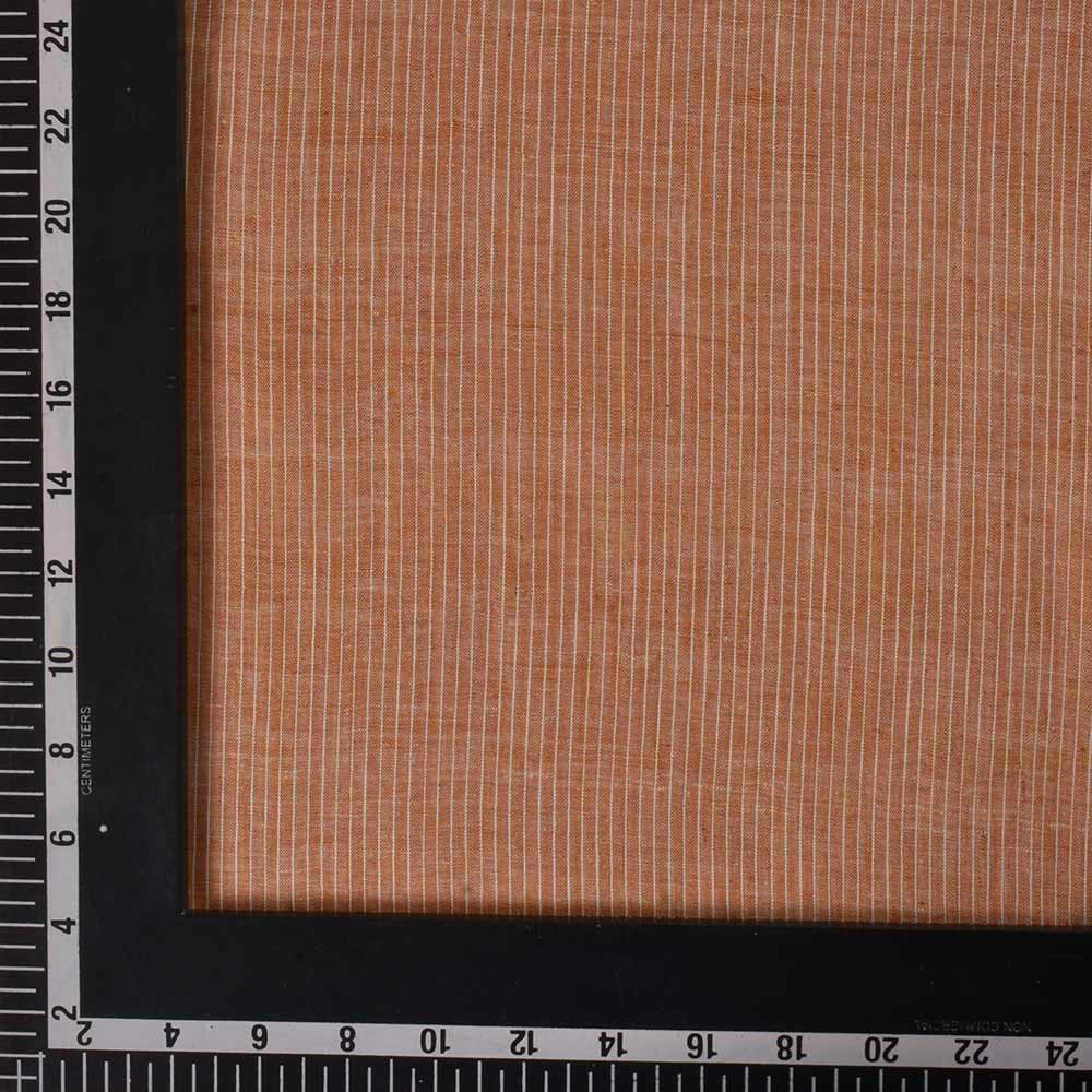 STRIPE BEIGE PURE COTTON 75 GSM HANDWOVEN FABRIC