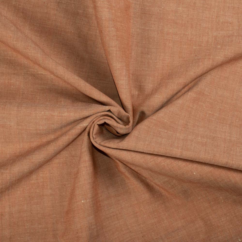 Cross Colour Brown Khadi Cotton 105 GSM Handwoven Fabric