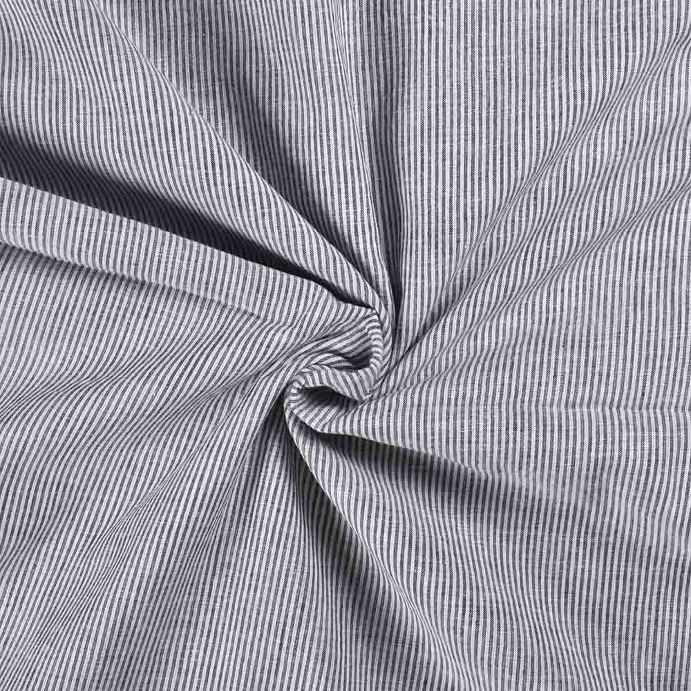 Stripe Grey & White Khadi Cotton 69 GSM Handwoven Fabric