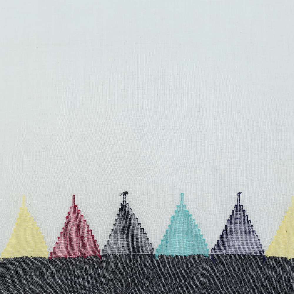 Geometric Cream Jamdani Pure Cotton 55 GSM Fabric 73