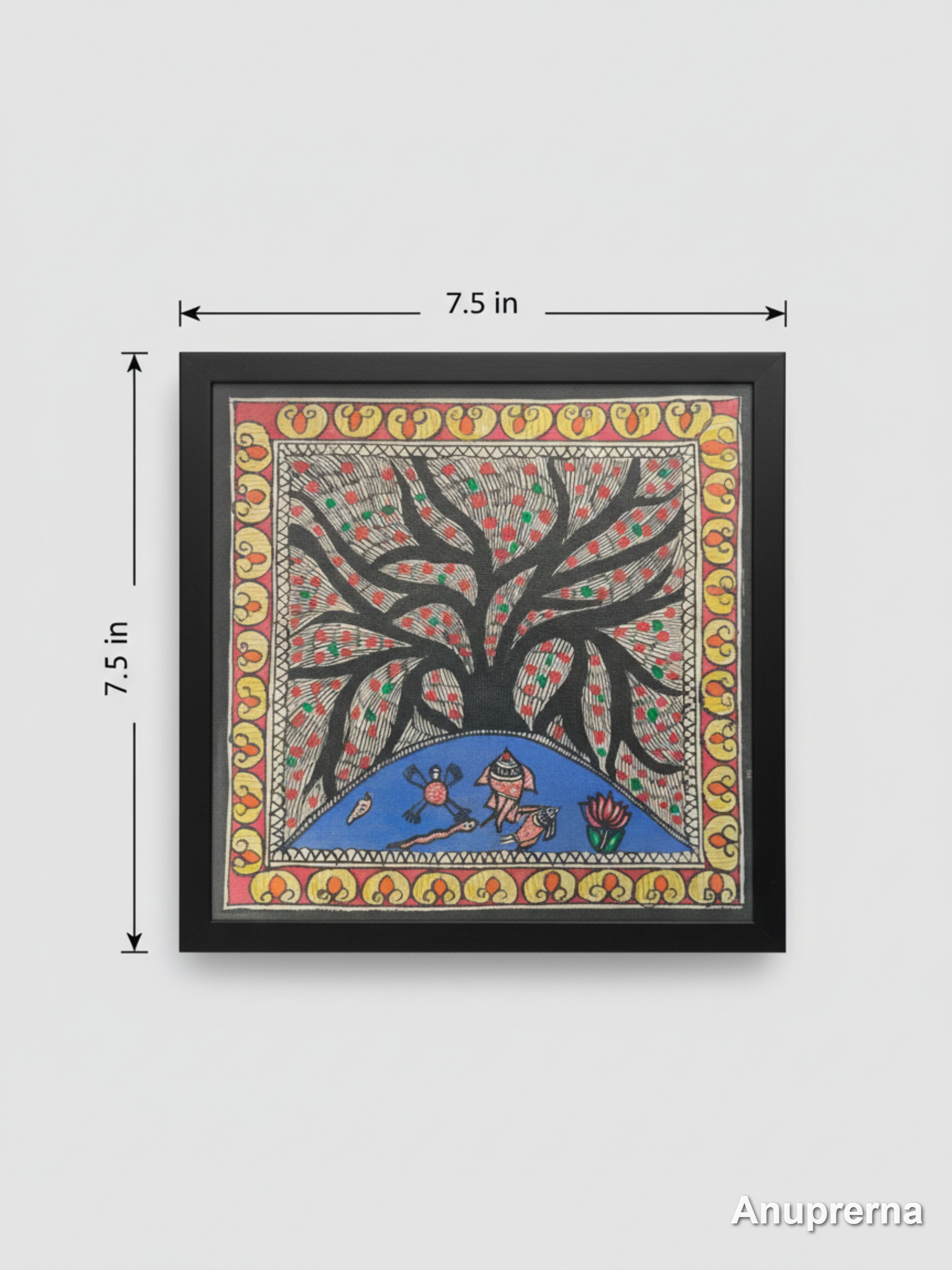 The Sea & The Tree Madhubani Wall Art Decor