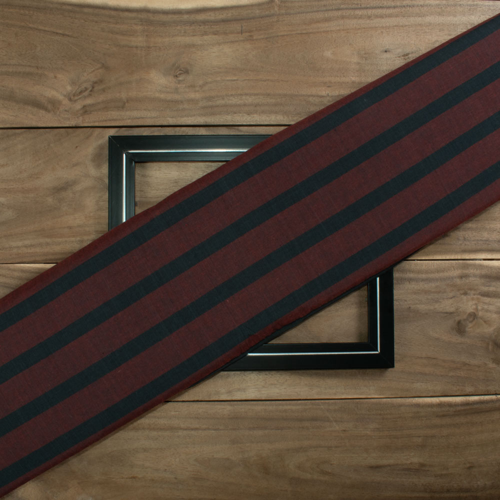 Stripe Black and red Pure Cotton 100 GSM Handwoven Fabric