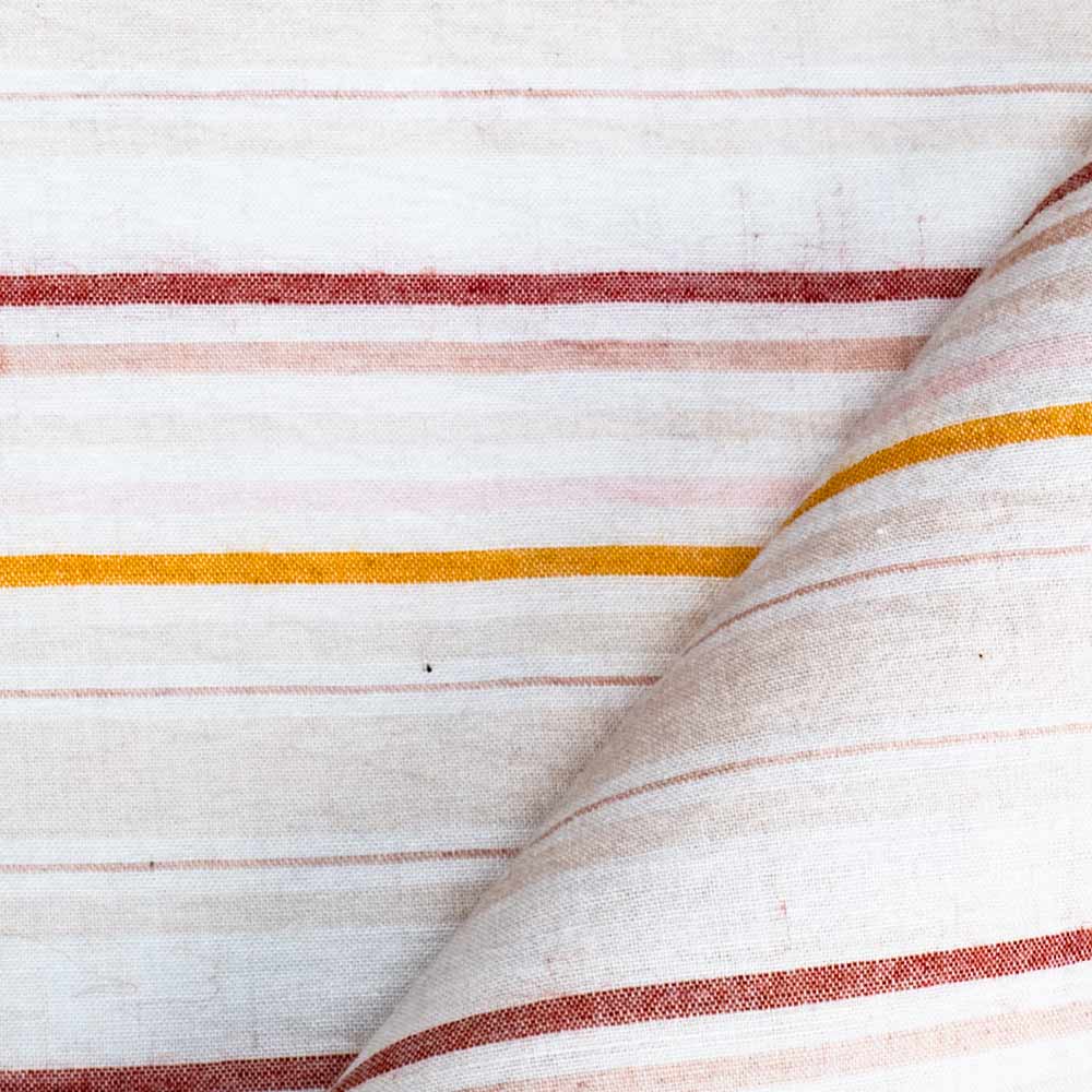 Stripe Cream Pure Cotton 65 GSM Handwoven Fabric