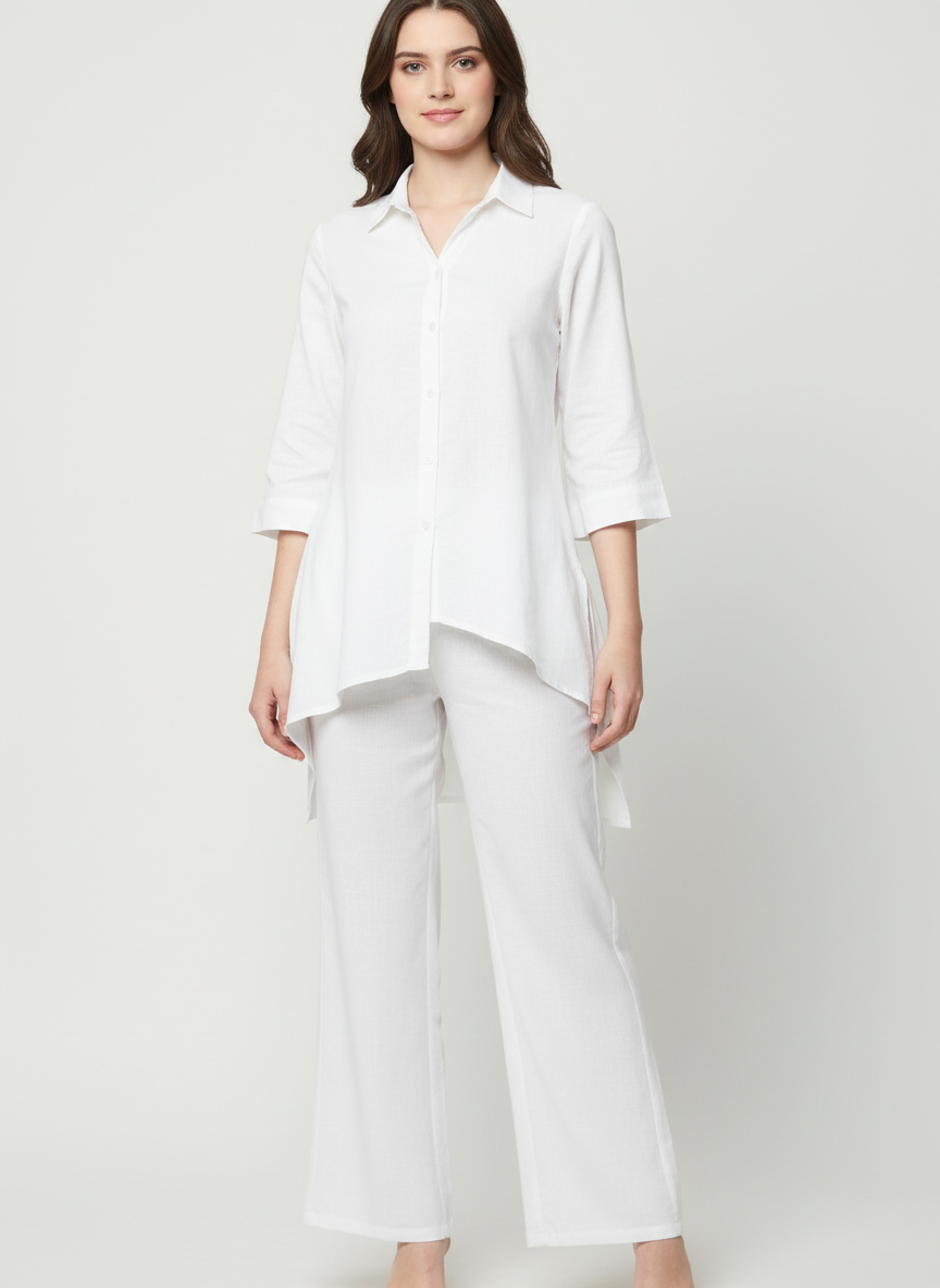 Asymmetric Shirt & Pant Co-ord Set