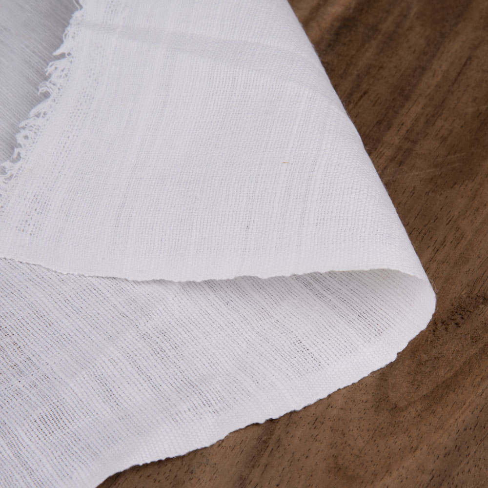 White Mulmul Khadi 160 GSM Handspun & Handwoven Fabric | Bleached White & Dyeable
