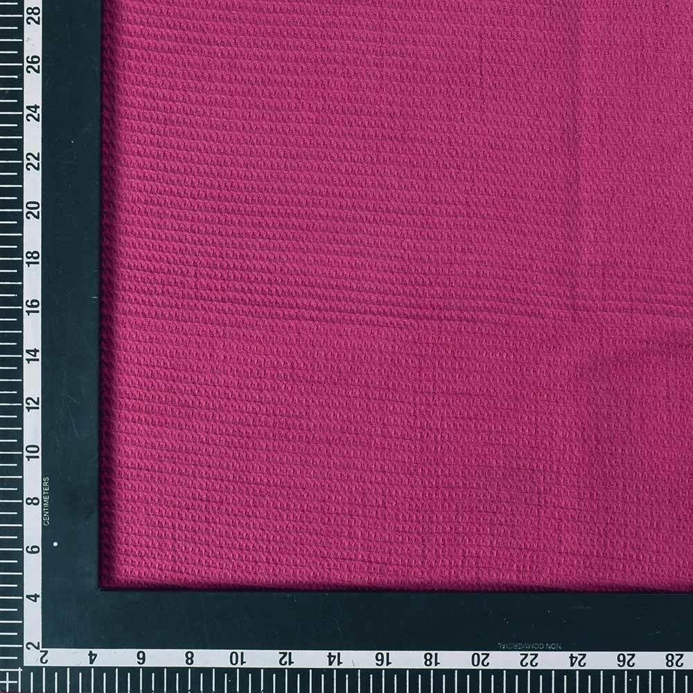 MAGENTA HONEYCOMB WEAVE PURE COTTON 122 GSM HANDWOVEN FABRIC