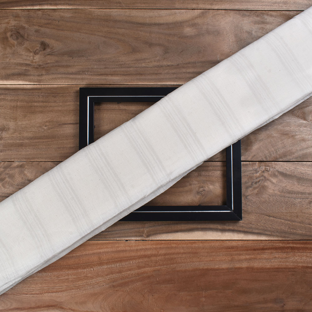 Stripe Cream Pure Cotton 62 GSM Handwoven Fabric