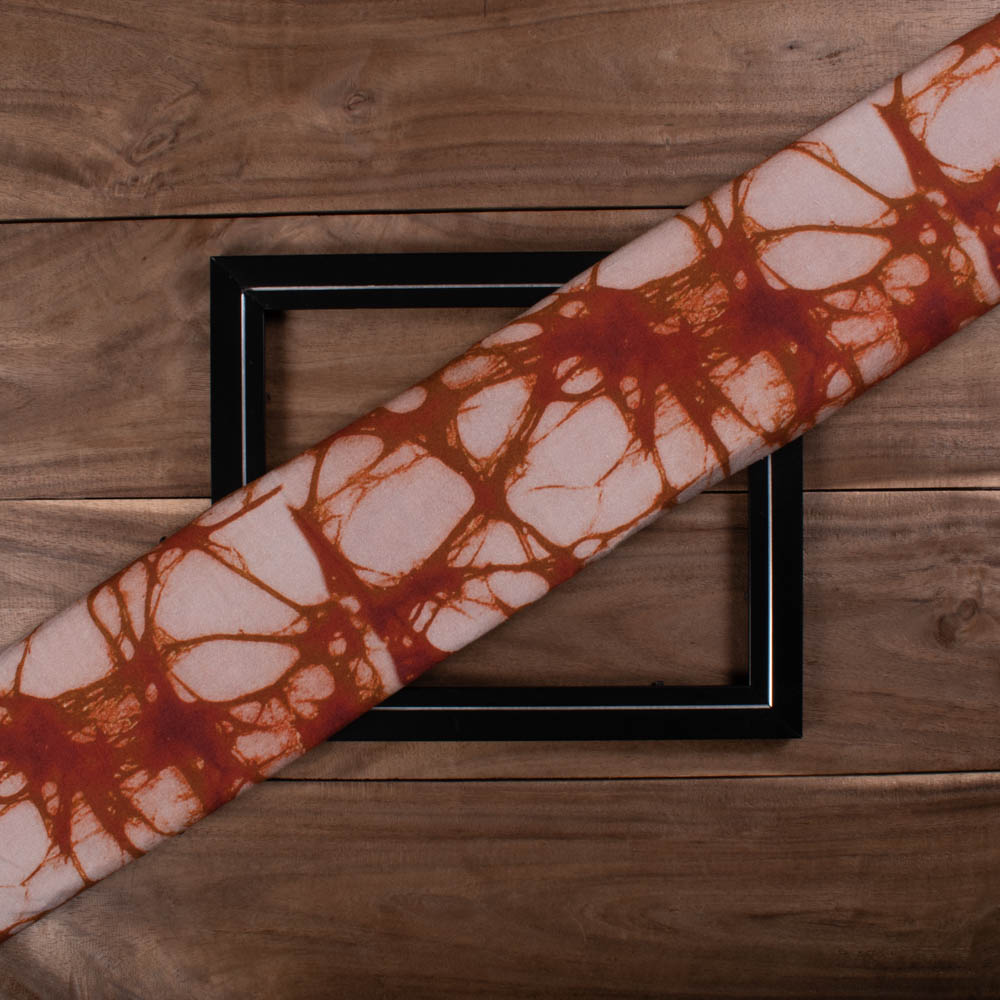 Crack Style Redish Brown Digital Print 125 GSM Pure Cotton Fabric