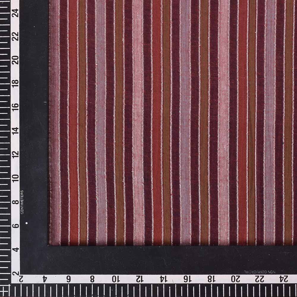 STRIPE MULTICOLOR PURE COTTON 60 GSM HANDWOVEN FABRIC 311