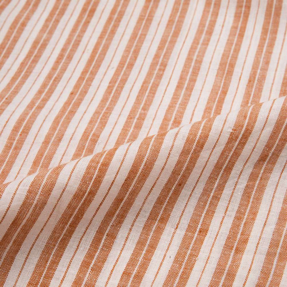 STRIPE BROWN PURE COTTON 92 GSM HANDWOVEN FABRIC