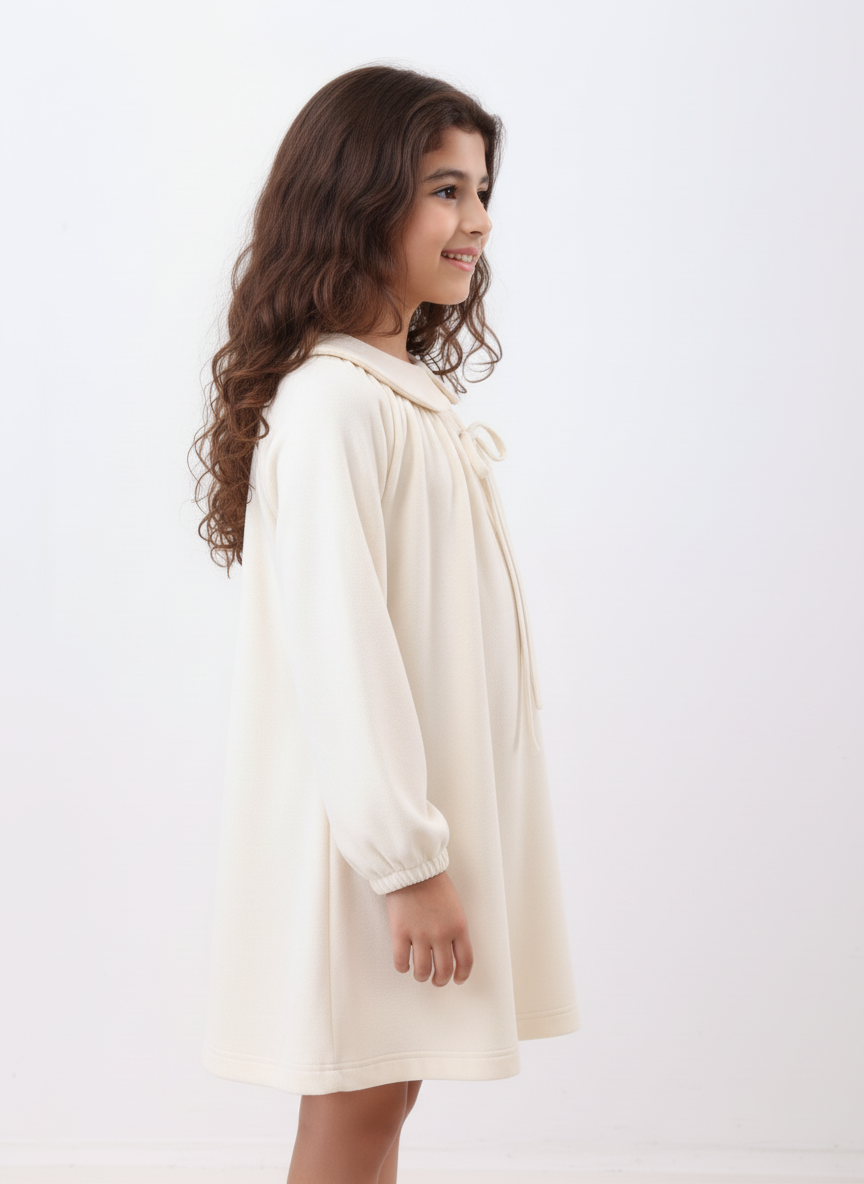Gathered Kids Dress with Bow
