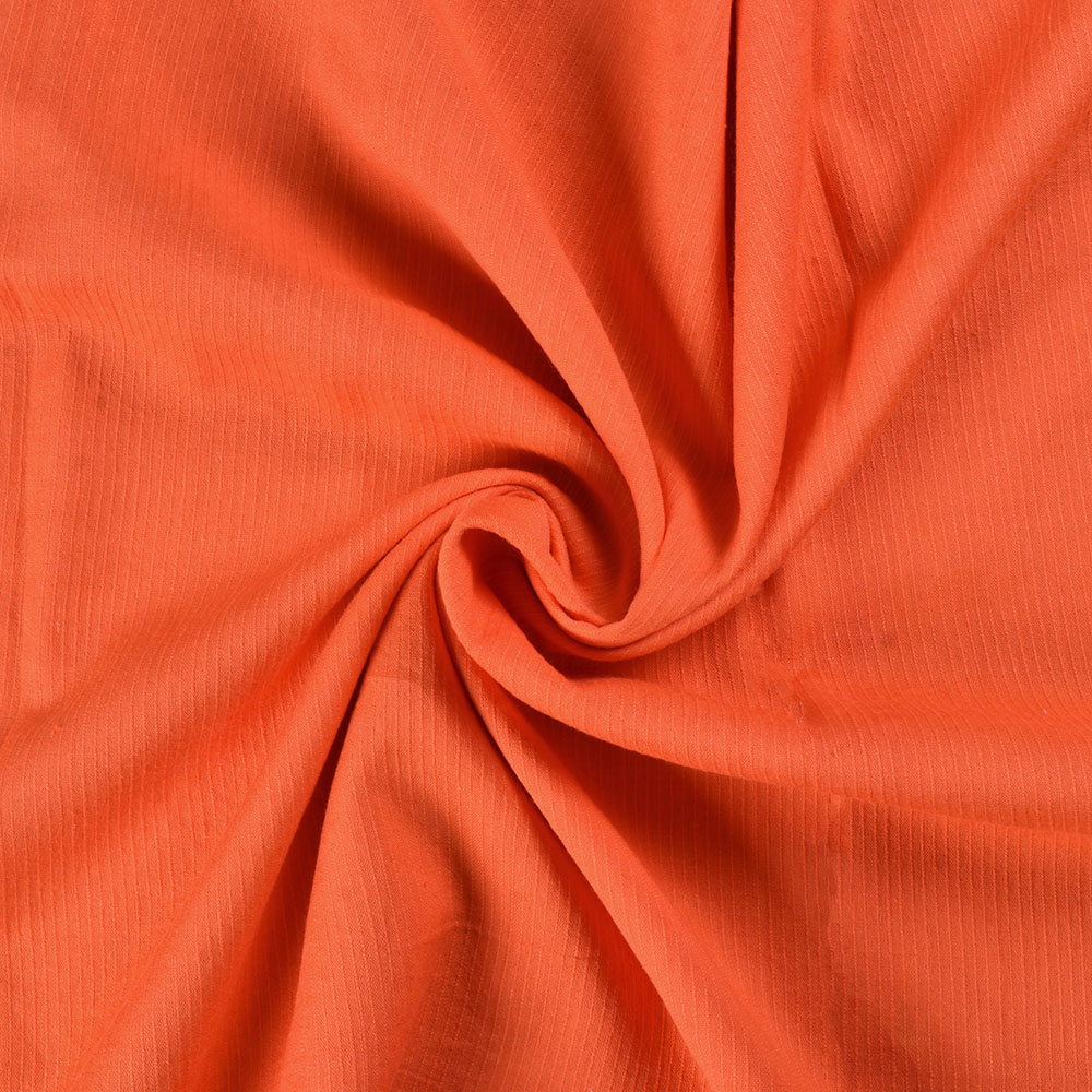 Stripe Orange Pure Cotton 77 GSM Handwoven Fabric