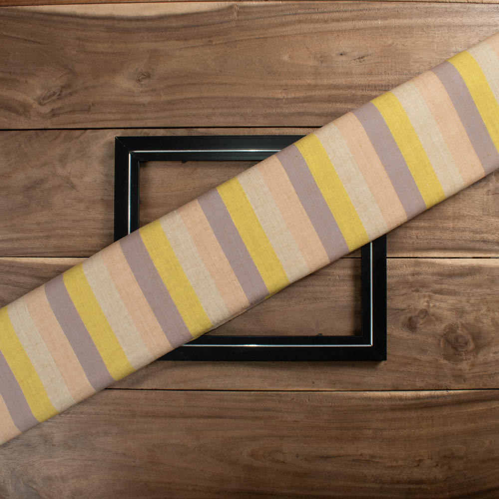Stripe Multicolour Pure Cotton 131 GSM Handwoven Fabric