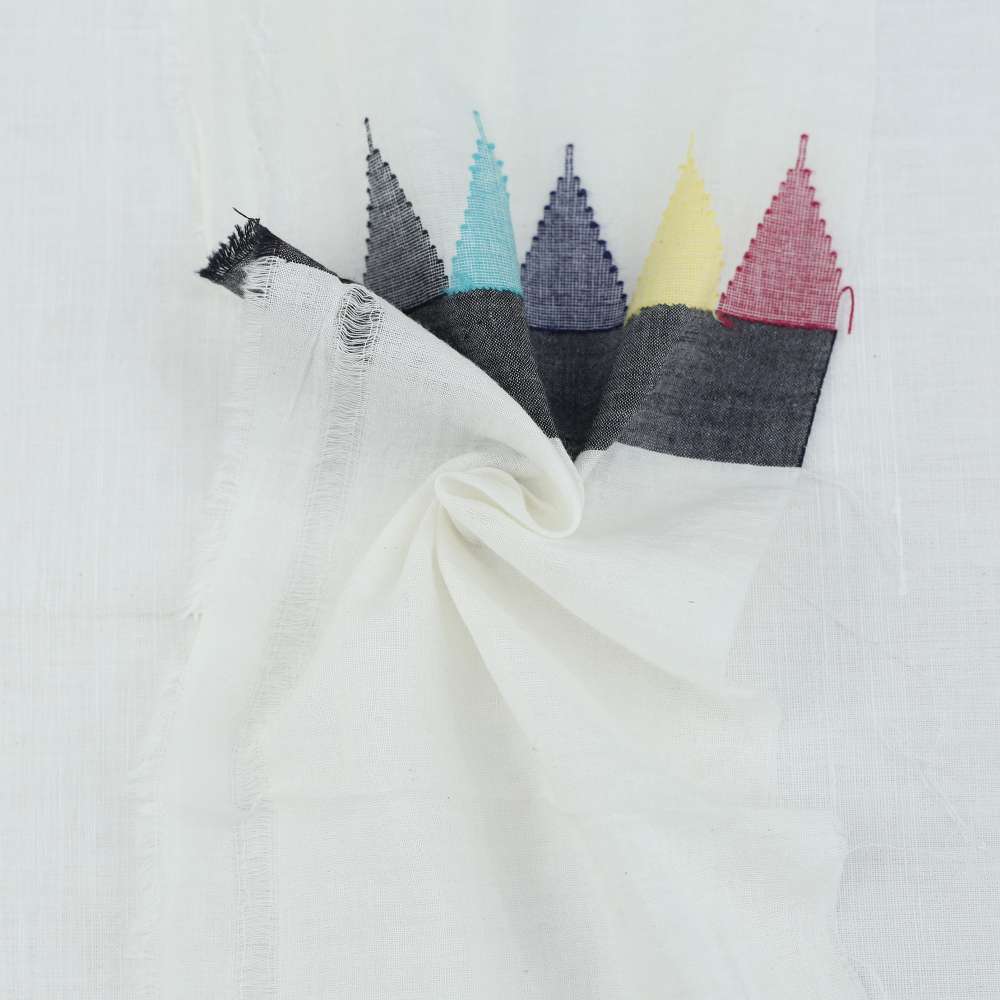 Geometric Cream Jamdani Pure Cotton 55 GSM Fabric 72