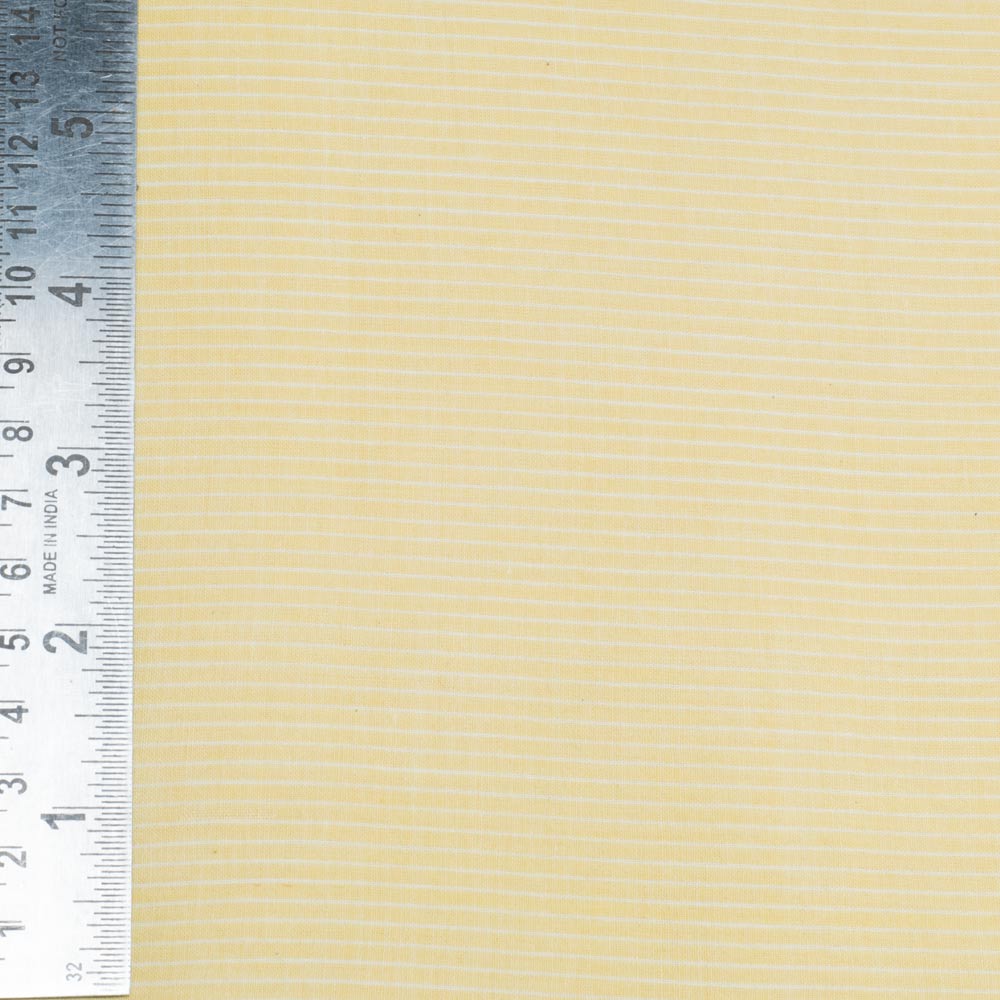 STRIPE PALE YELLOW PURE COTTON 70 GSM HANDWOVEN FABRIC