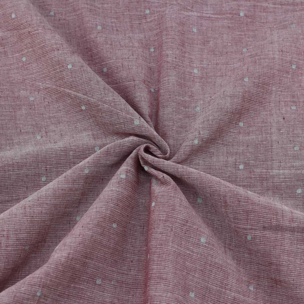 Geometric Stripe Light Plum Jamdani Pure Cotton 55 GSM Fabric