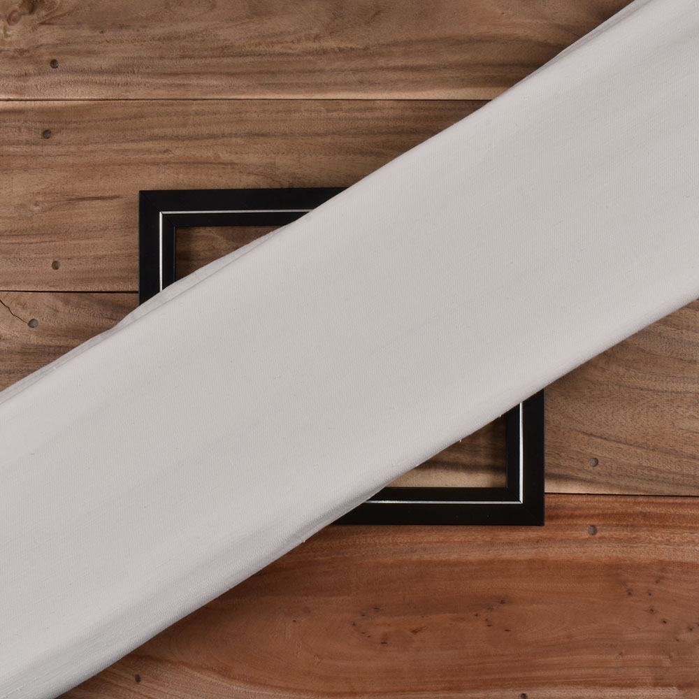 Solid Twill Off White RFD Khadi Cotton 150 GSM Handwoven Fabric