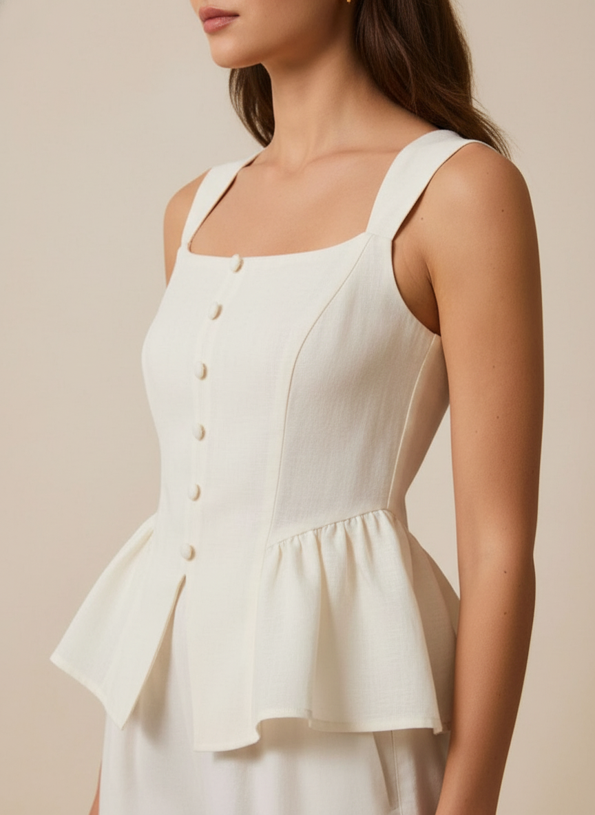 Victorian Panelled Peplum Top
