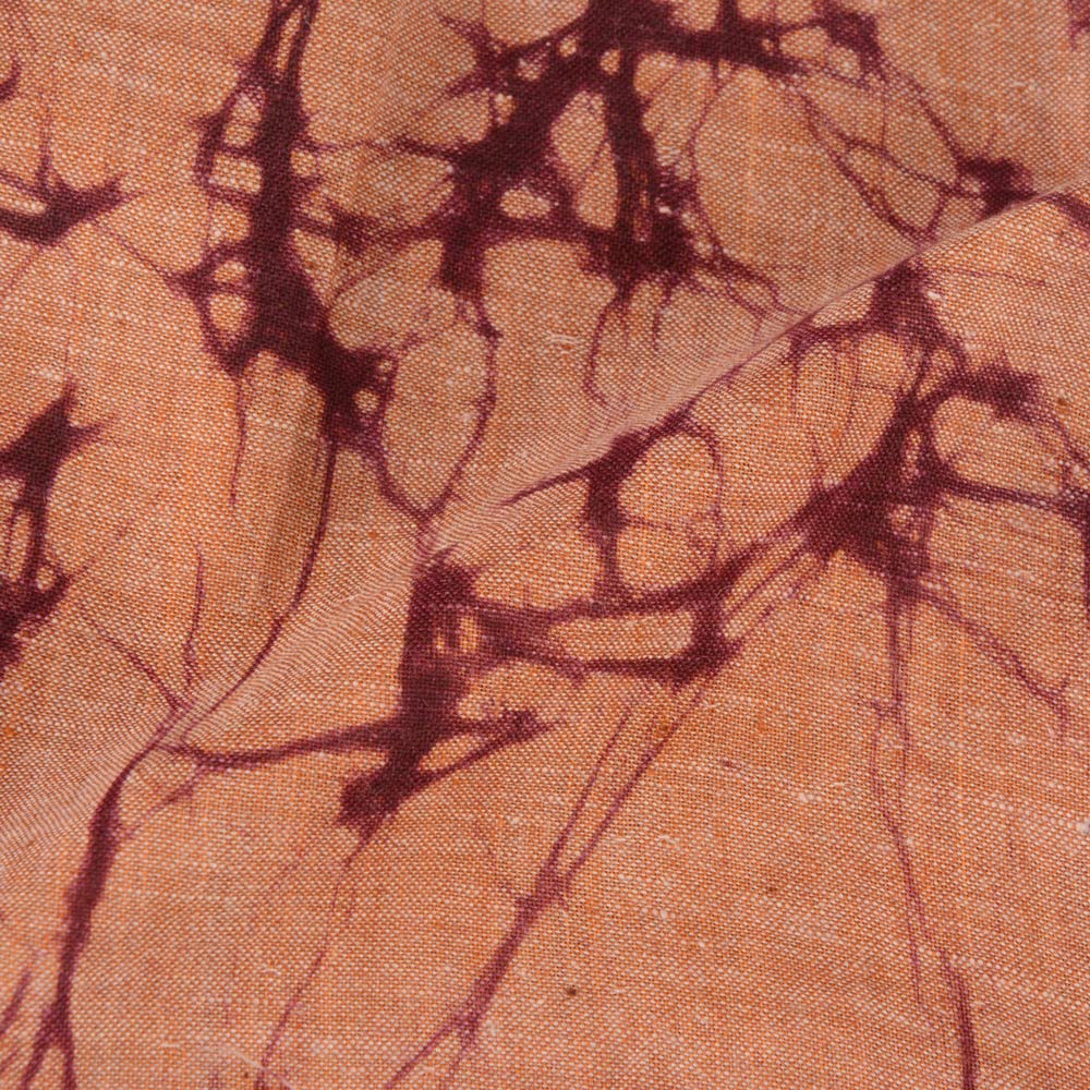 Abstract Peach Batik Cotton 95 GSM Fabric - Hand Printed 10