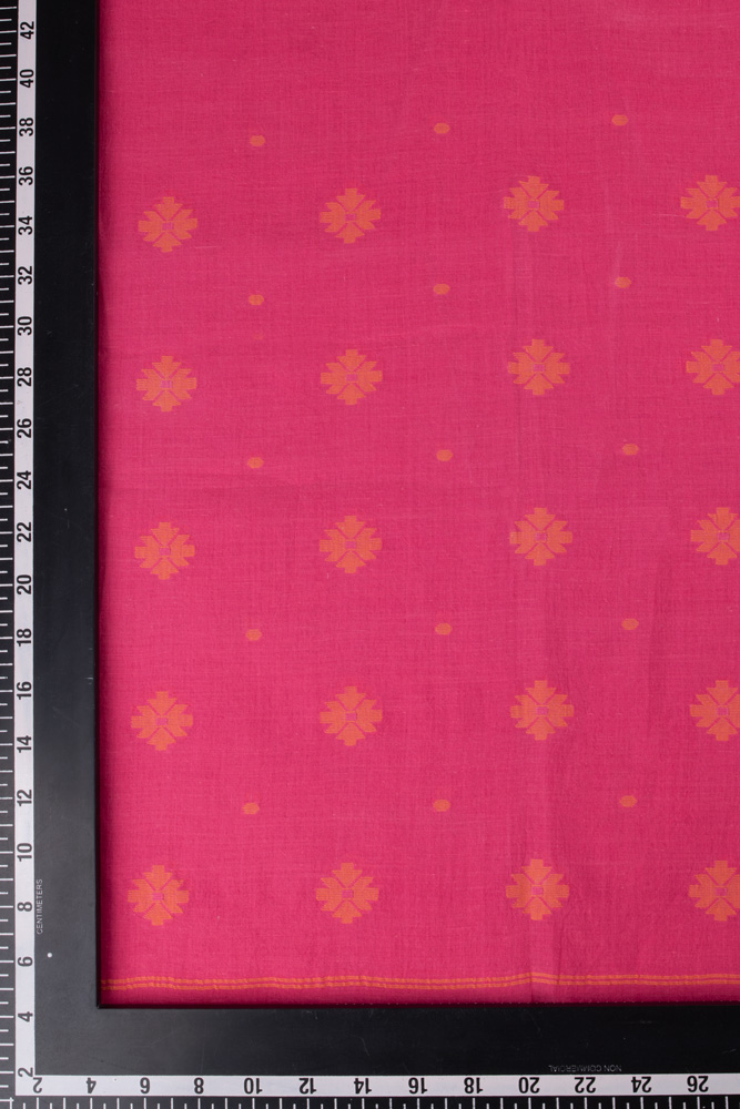 GEOMETRIC PINK JAMDANI PURE COTTON HANDWOVEN SCARF