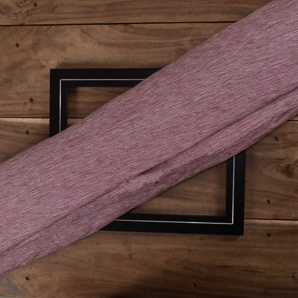Chambray Peach Khadi Cotton 158 GSM Handwoven Fabric