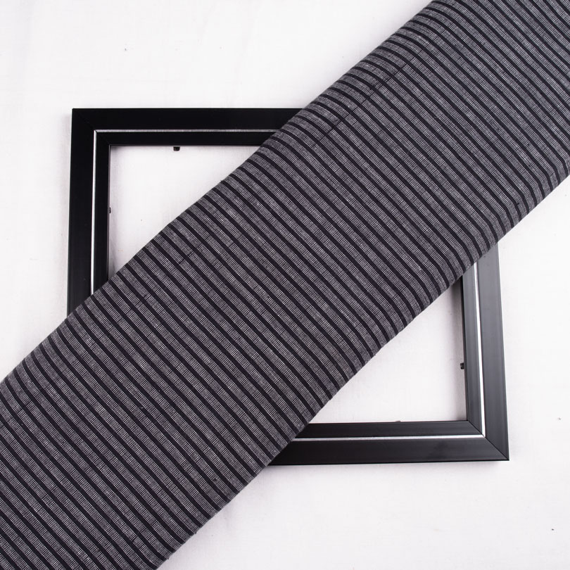 Stripe Black Pure Cotton 125 GSM Handwoven Fabric