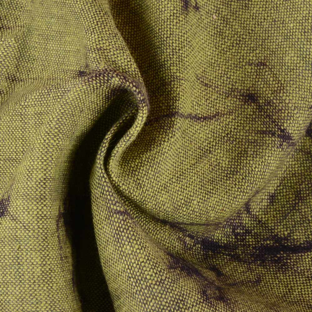 Abstract Green Batik Cotton 95 GSM Fabric - Hand Printed