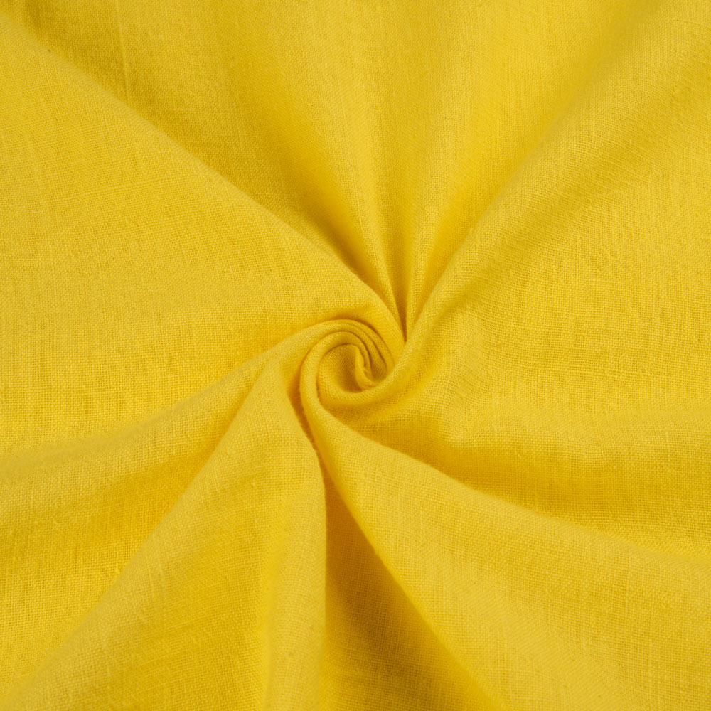 Plain Yellow Pure Khadi 120 GSM Handspun & Handwoven Fabric