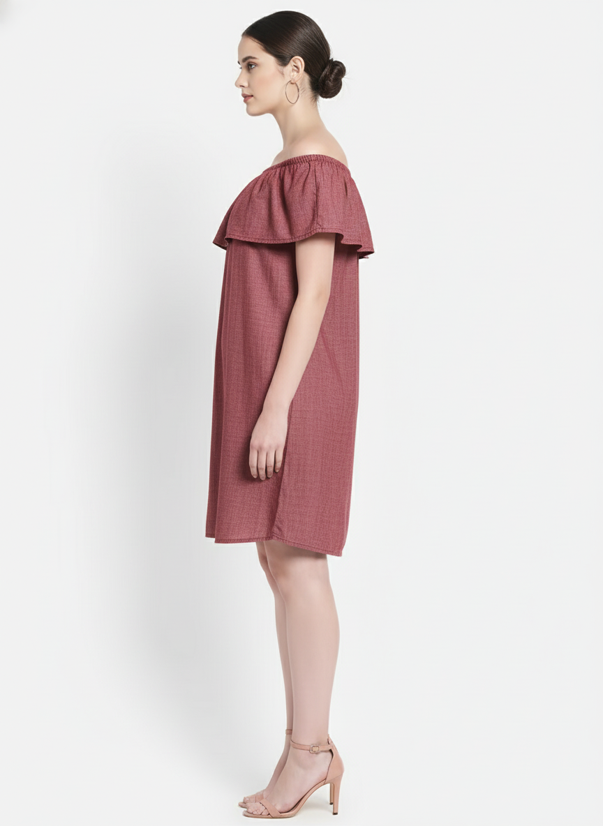 Off Shoulder Shift Dress