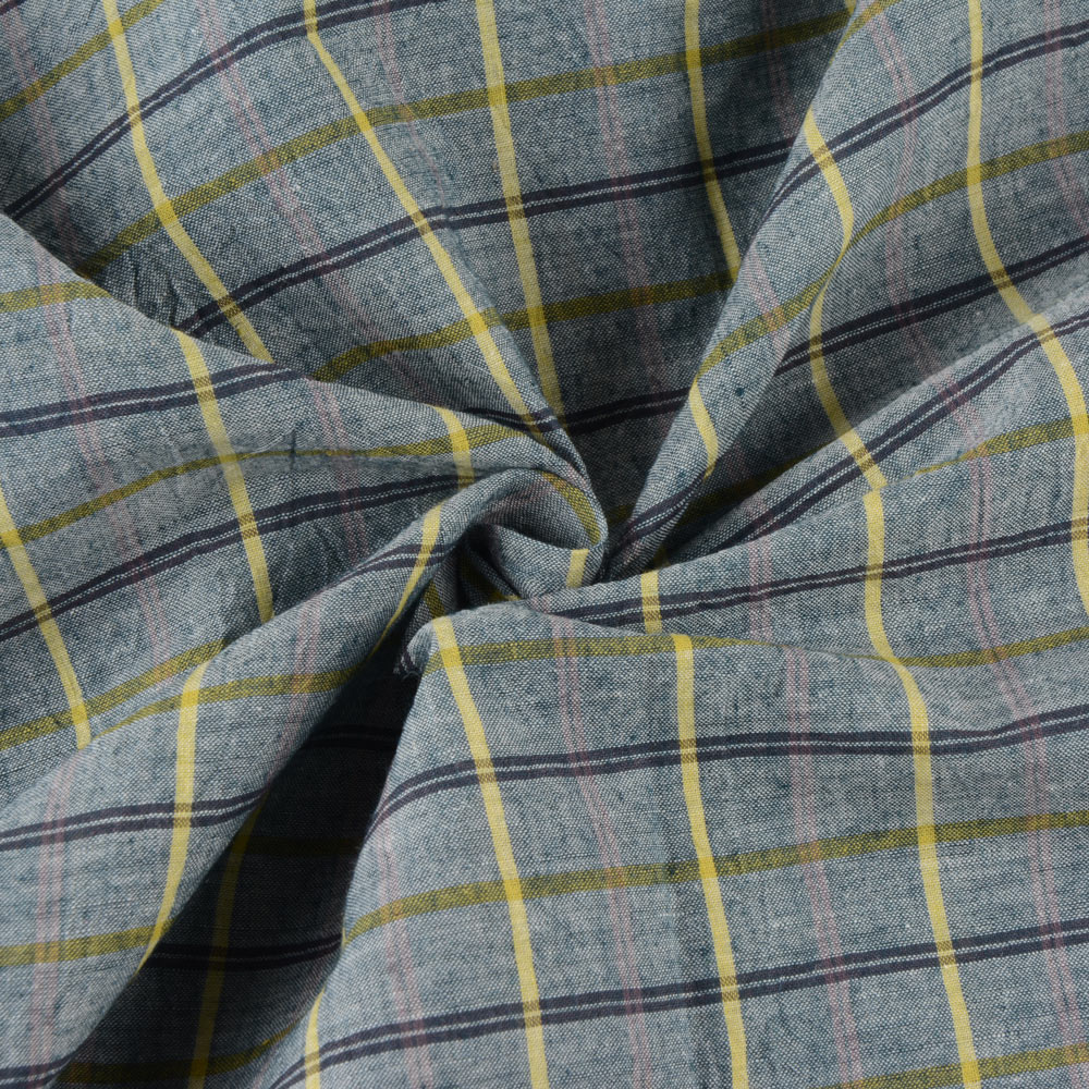 Check Multicolor 61 GSM Handwoven Cotton Fabric
