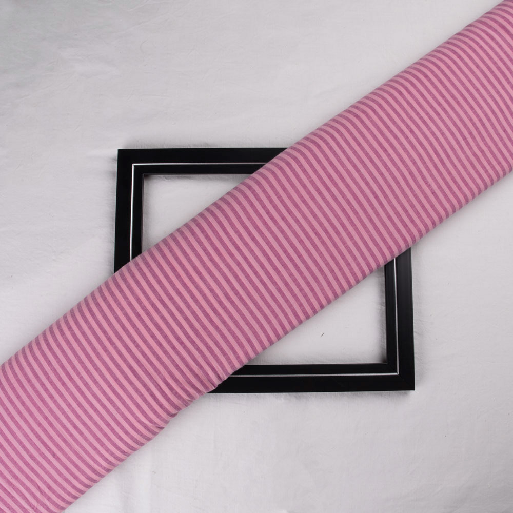 Stripe Pink Pure Cotton 82 GSM Handwoven Fabric