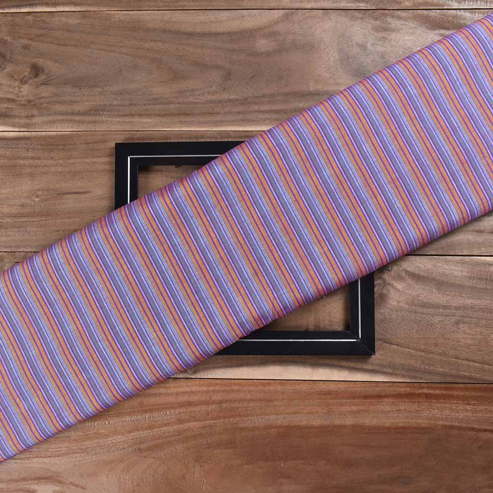 Stripe Multicolour Pure Cotton 72 GSM Handwoven Fabric
