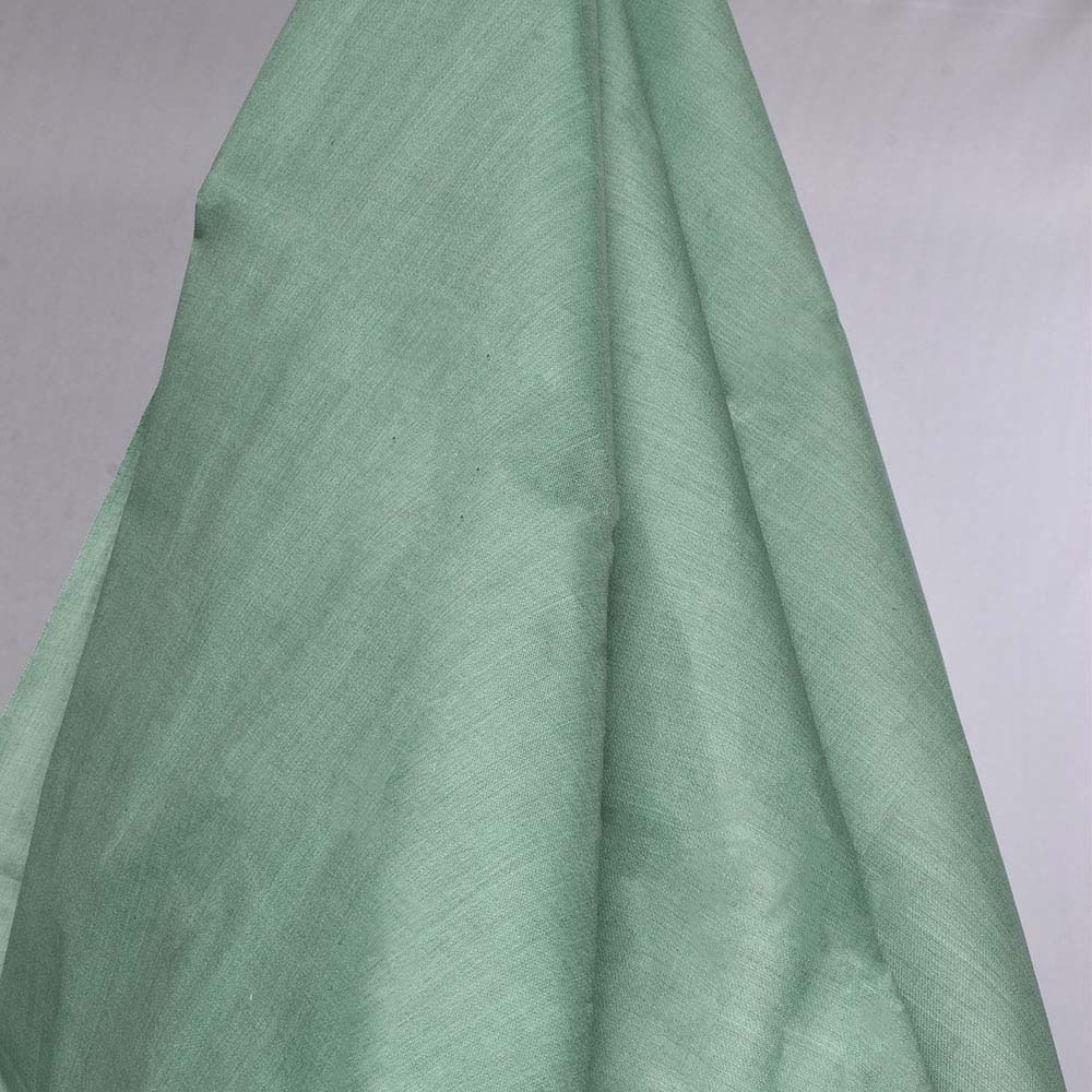 Plain Green Pure Cotton 92 GSM Handwoven Fabric Ak18