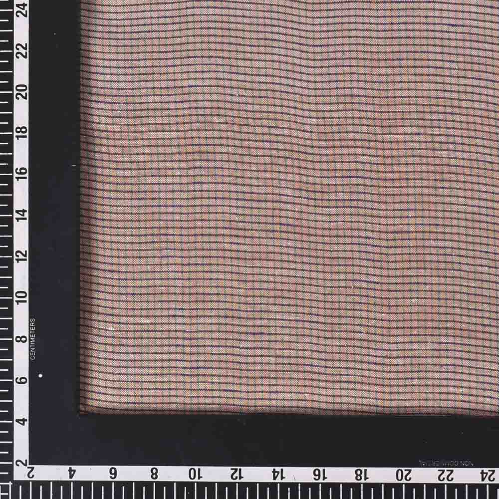 CHECK BROWN PURE COTTON 110 GSM HANDWOVEN FABRIC