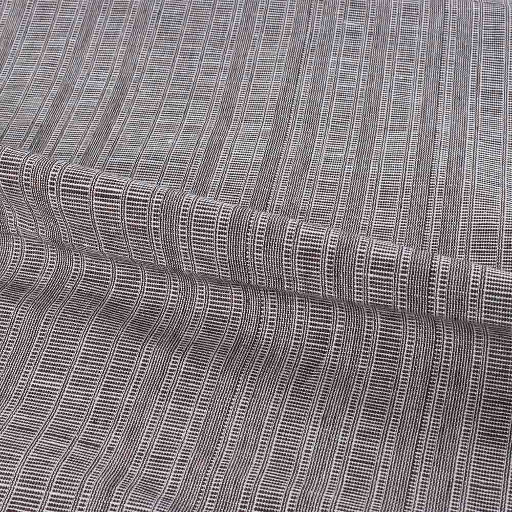 CHECK HOUNDSTOOTH BROWN KHADI COTTON 100 GSM HANDWOVEN FABRIC