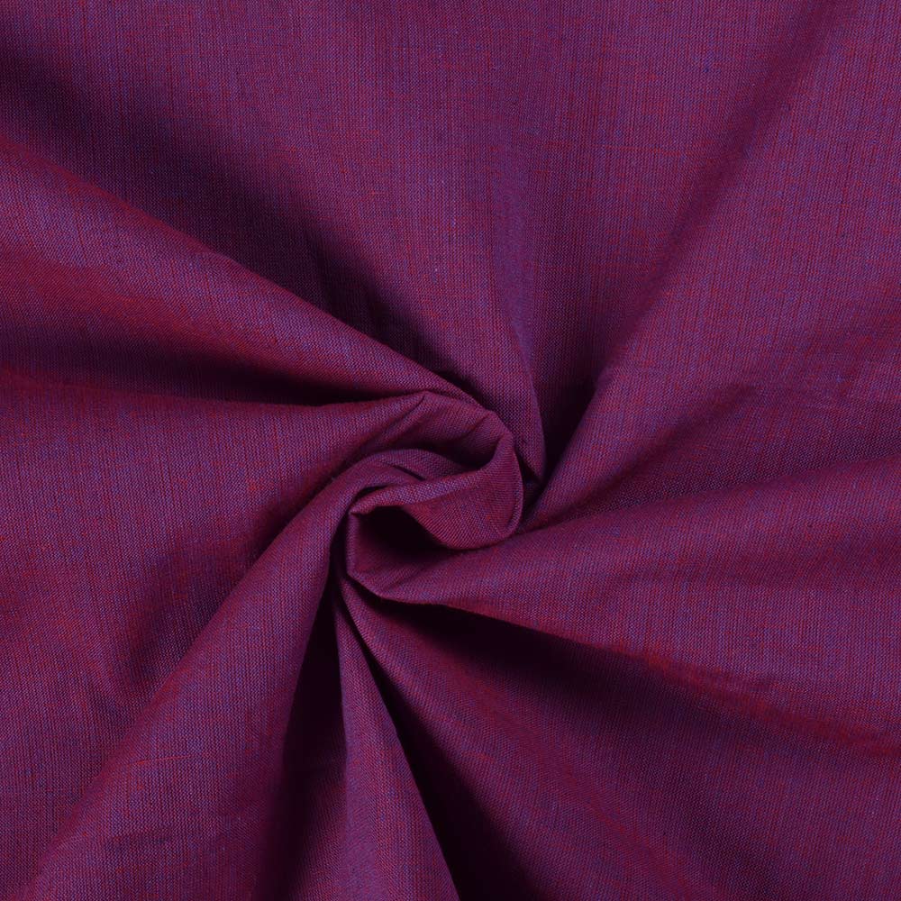 Solid Purple Red Cross Color Pure Cotton 85 GSM Handwoven Fabric