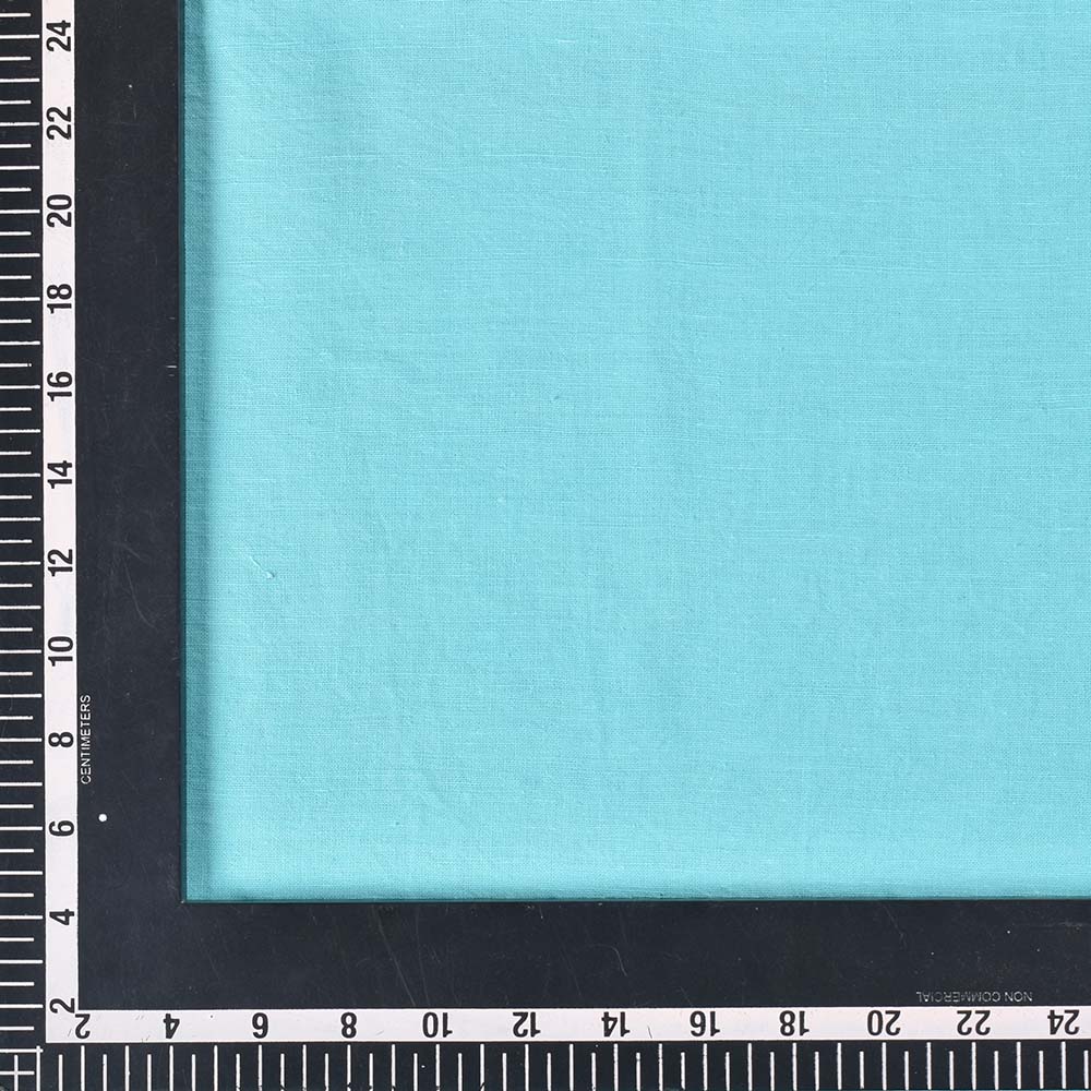PLAIN BLUE PURE KHADI 118 GSM HANDWOVEN FABRIC